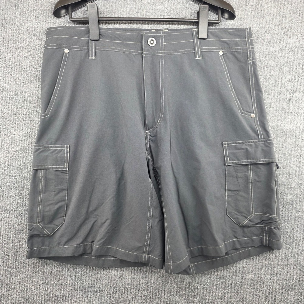 Kuhl Renegade Mens 34 Cargo Shorts Charcoal Gray Hiking Technical Stretch